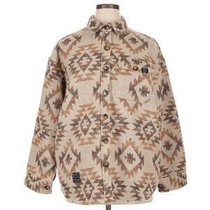 Modest Maverick Surfside Aztec Print Jacket Soft Wool Blend Shacket Sz: XL